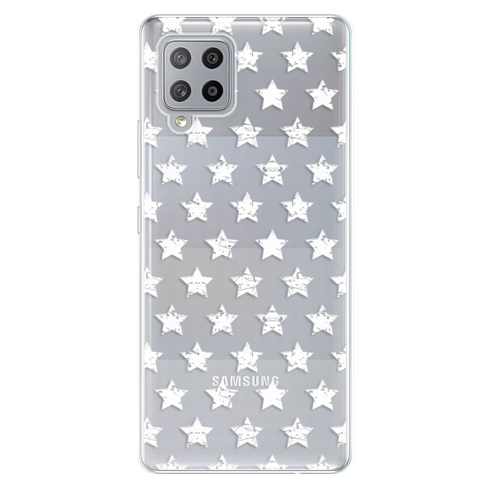 Odolné silikónové puzdro iSaprio - Stars Pattern - white - Samsung Galaxy A42