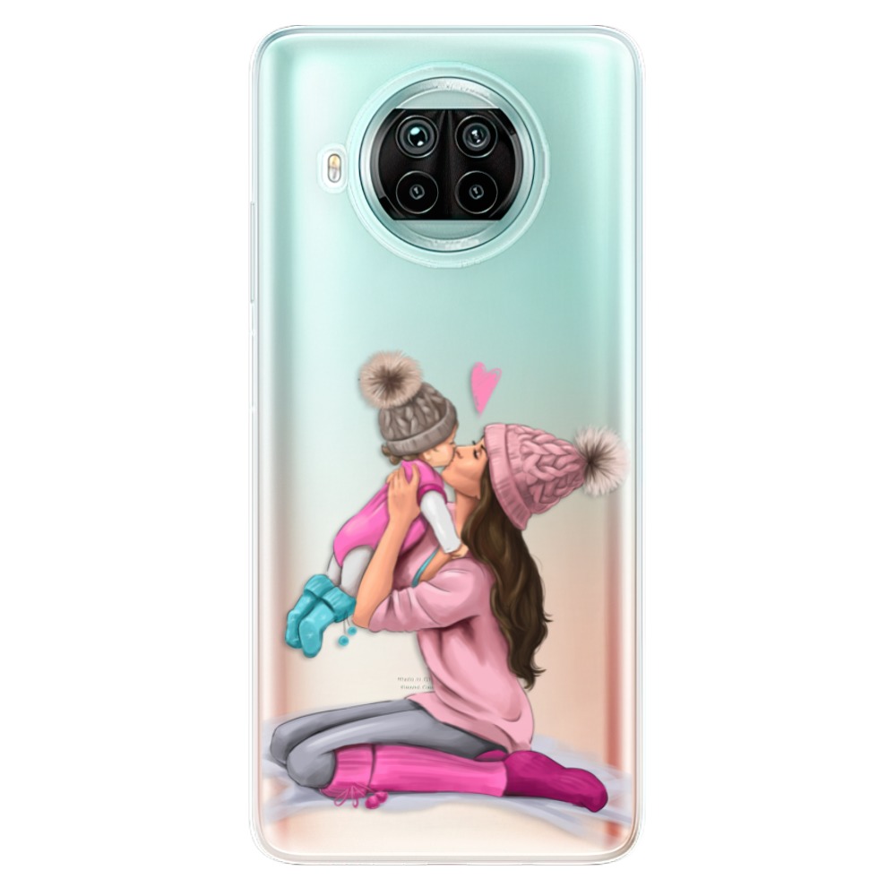 Odolné silikónové puzdro iSaprio - Kissing Mom - Brunette and Girl - Xiaomi Mi 10T Lite
