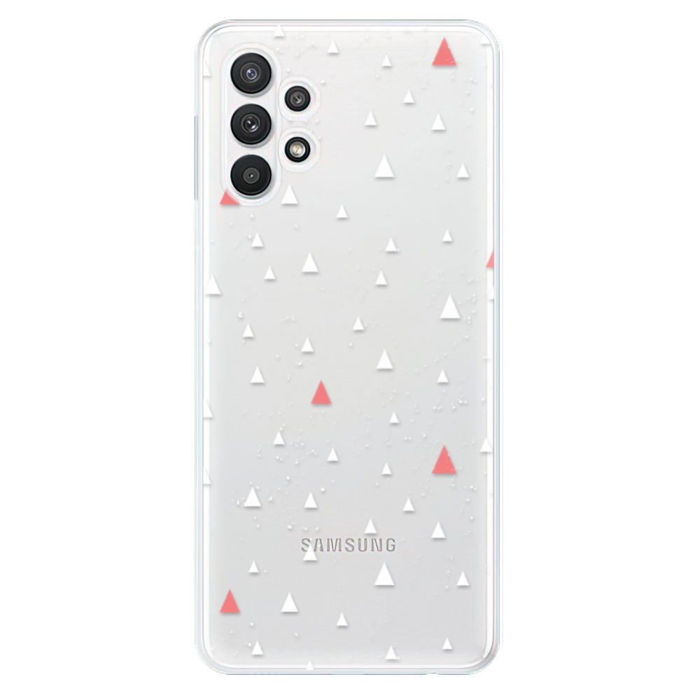 Odolné silikónové puzdro iSaprio - Abstract Triangles 02 - white - Samsung Galaxy A32 5G