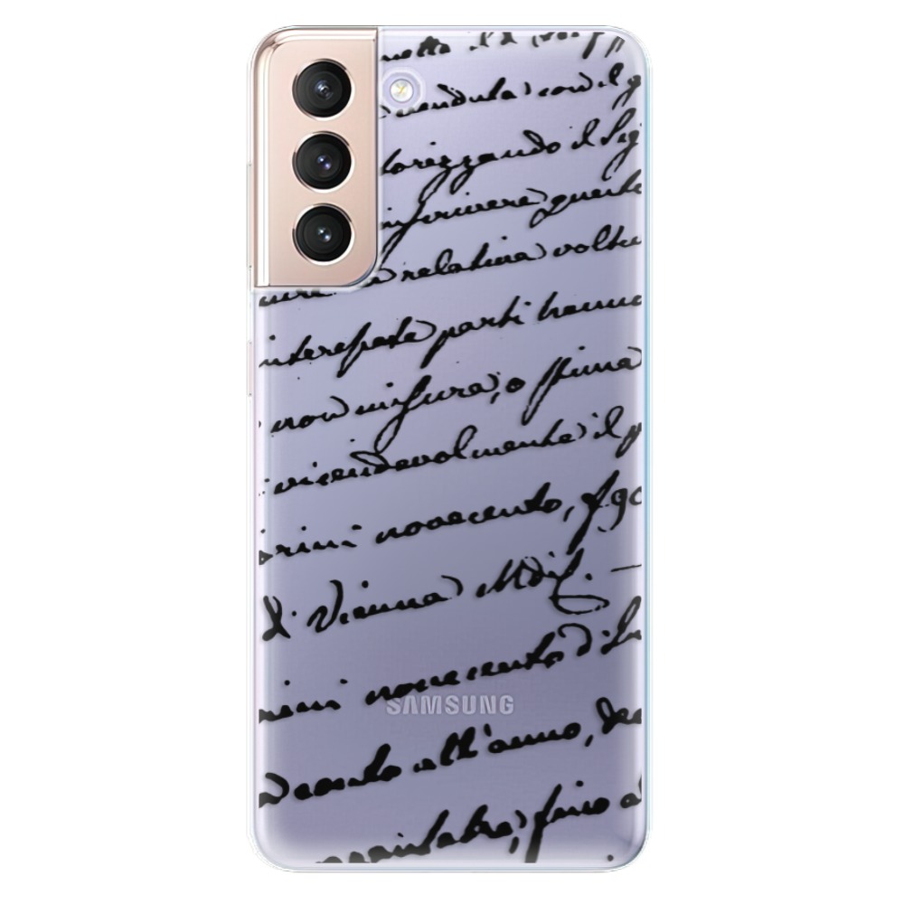 Odolné silikónové puzdro iSaprio - Handwriting 01 - black - Samsung Galaxy S21
