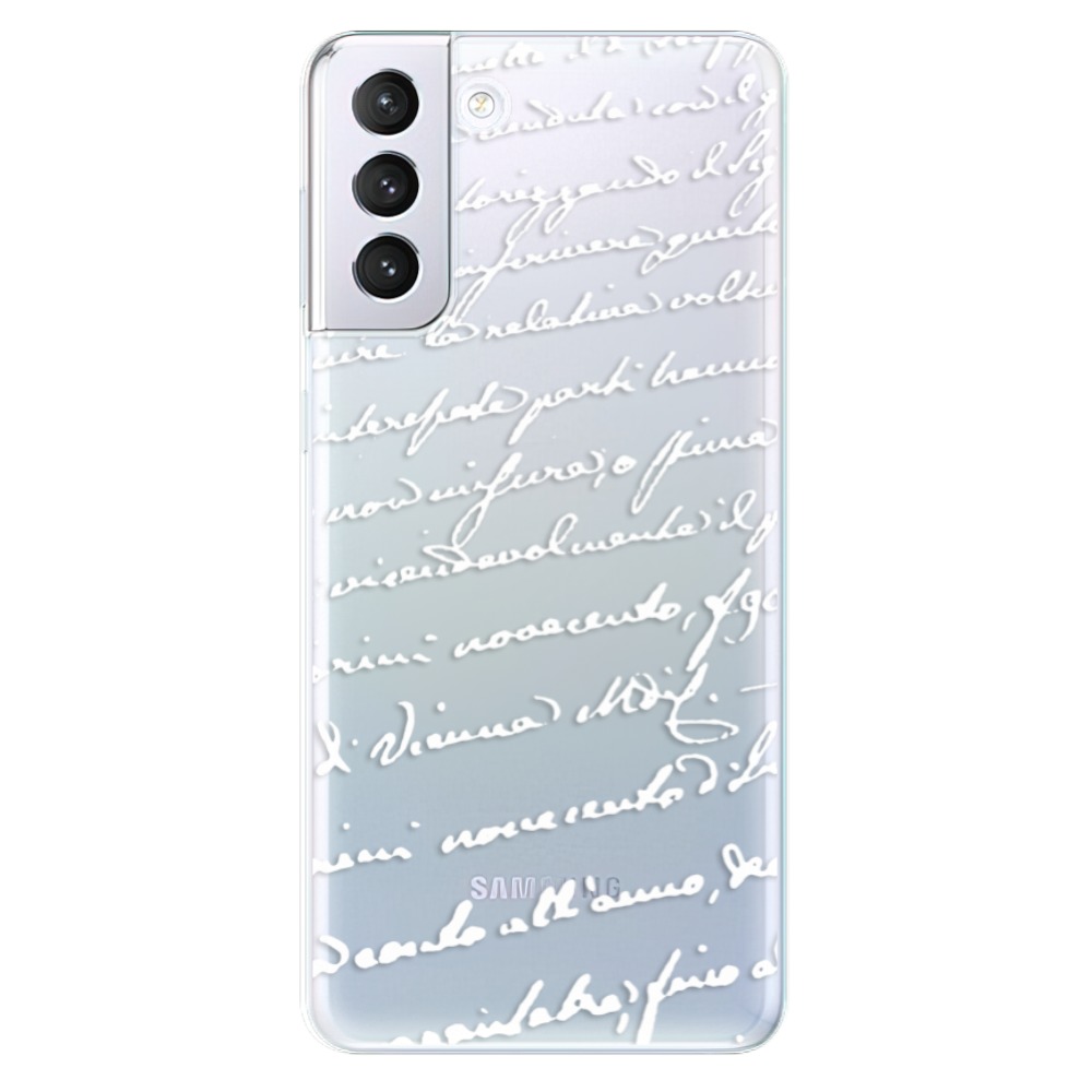 Odolné silikónové puzdro iSaprio - Handwriting 01 - white - Samsung Galaxy S21+
