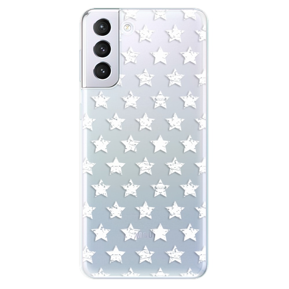 Odolné silikónové puzdro iSaprio - Stars Pattern - white - Samsung Galaxy S21+