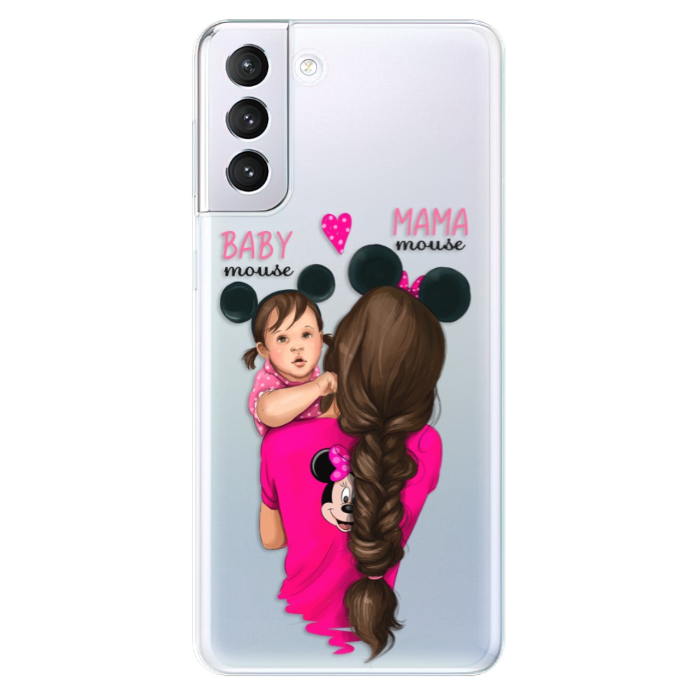 Odolné silikónové puzdro iSaprio - Mama Mouse Brunette and Girl - Samsung Galaxy S21+