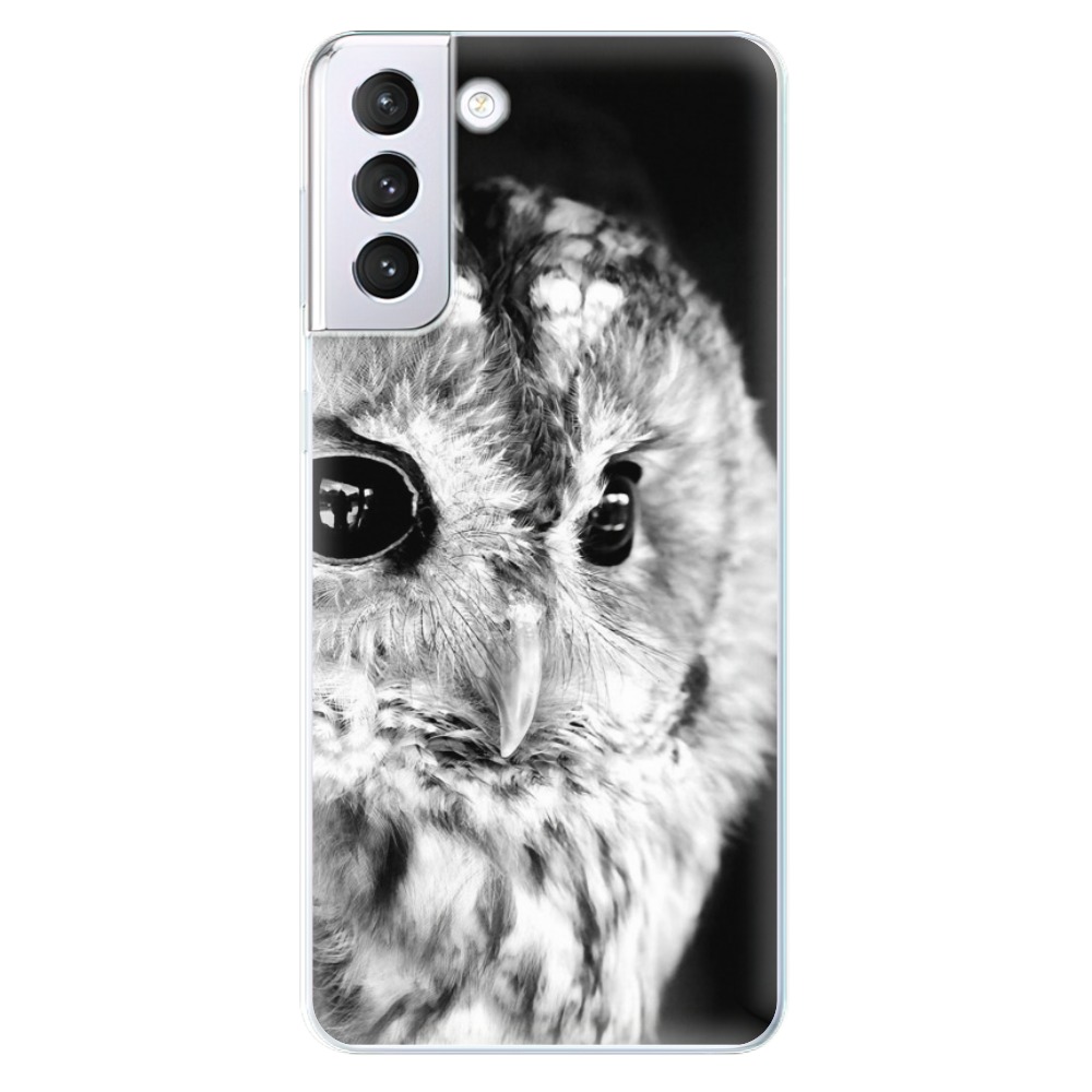Odolné silikónové puzdro iSaprio - BW Owl - Samsung Galaxy S21+