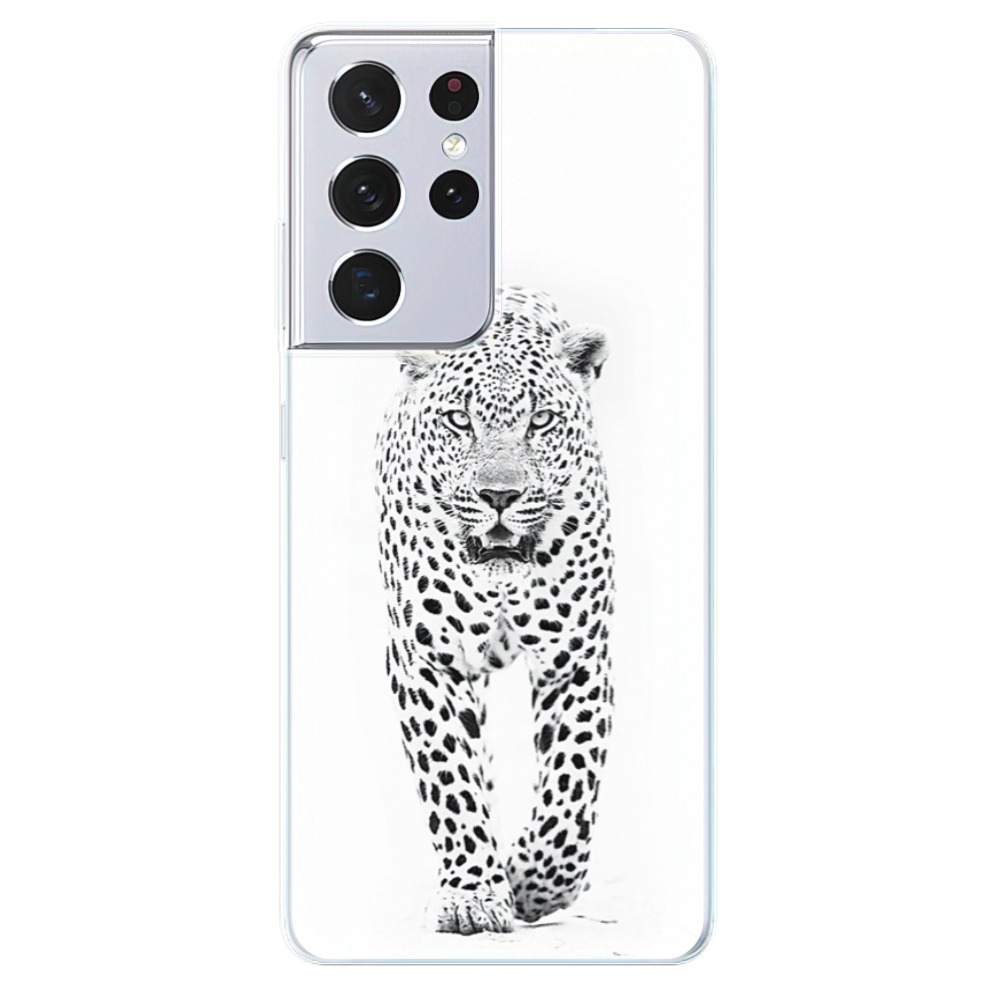 Odolné silikónové puzdro iSaprio - White Jaguar - Samsung Galaxy S21 Ultra