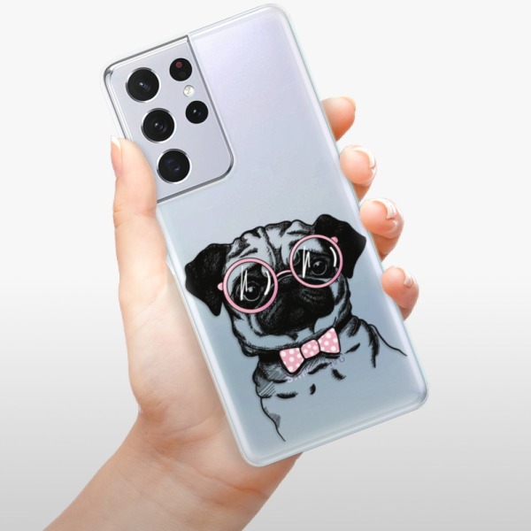 Odolné silikónové puzdro iSaprio - The Pug - Samsung Galaxy S21 Ultra