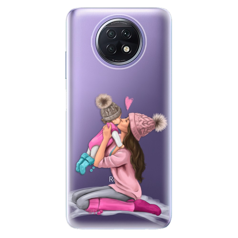 Odolné silikónové puzdro iSaprio - Kissing Mom - Brunette and Girl - Xiaomi Redmi Note 9T