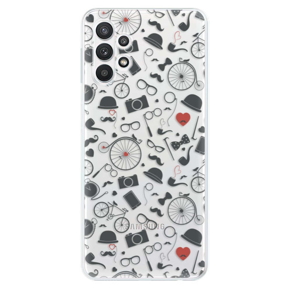 Odolné silikónové puzdro iSaprio - Vintage Pattern 01 - black - Samsung Galaxy A32