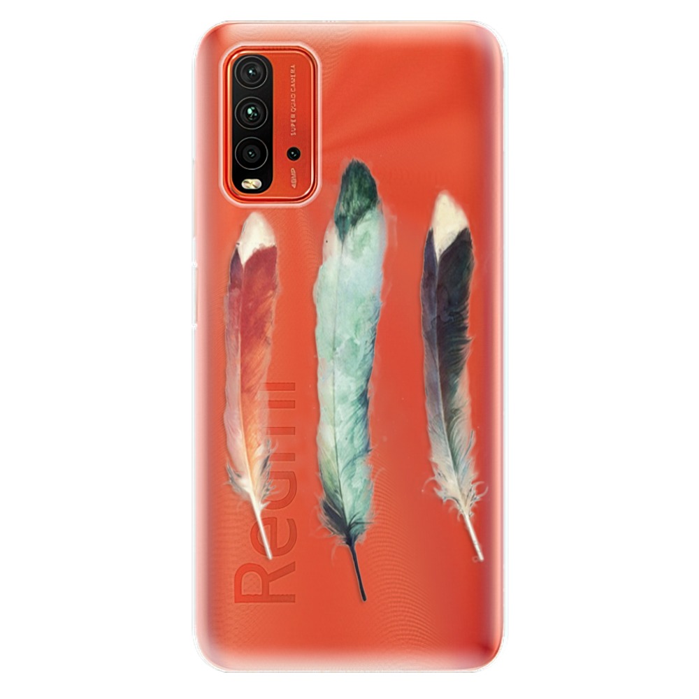 Odolné silikónové puzdro iSaprio - Three Feathers - Xiaomi Redmi 9T