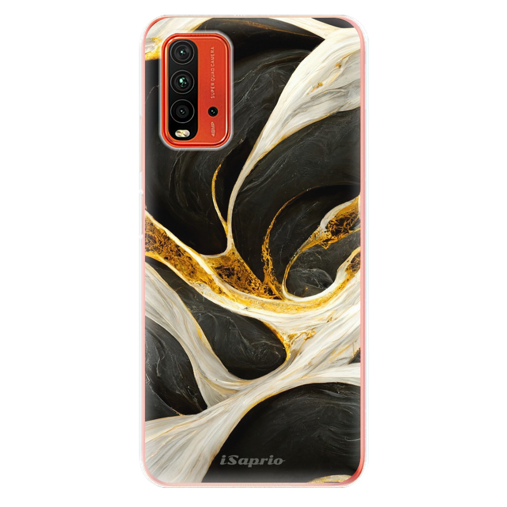 Odolné silikónové puzdro iSaprio - Black and Gold - Xiaomi Redmi 9T