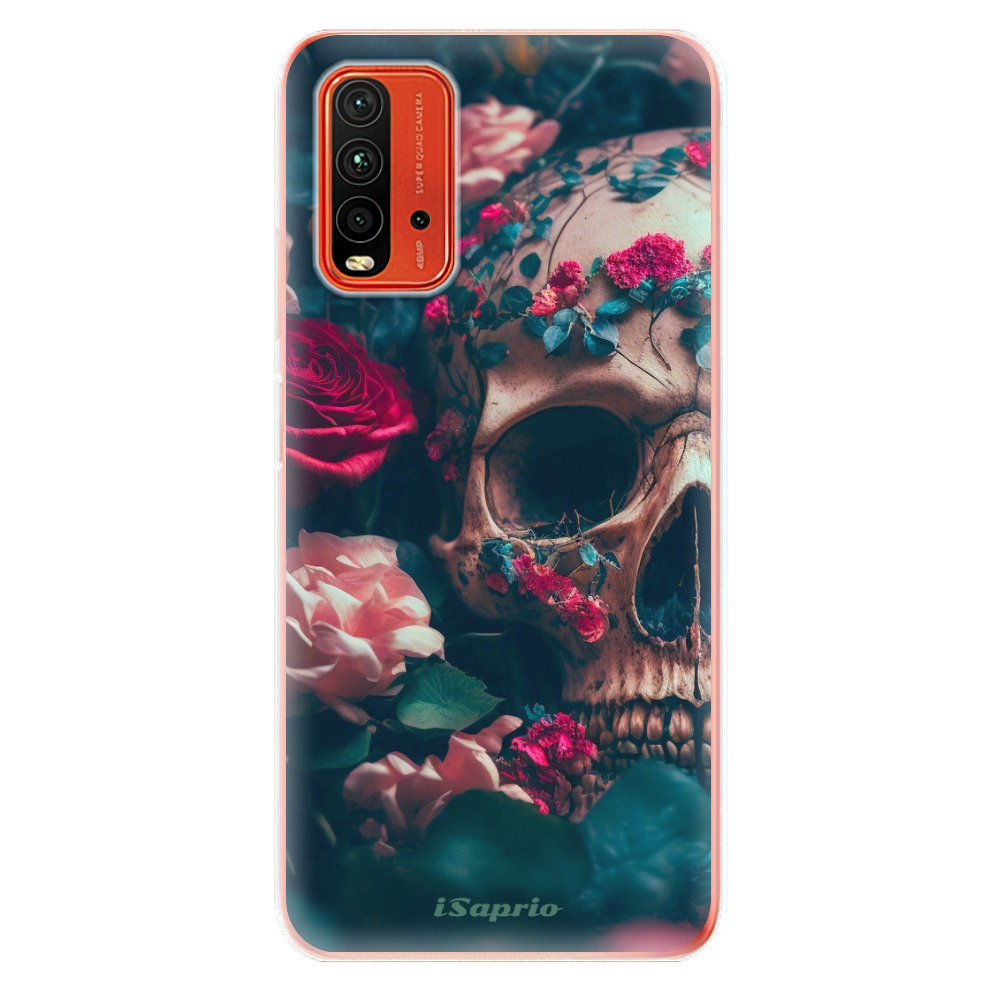 Odolné silikónové puzdro iSaprio - Skull in Roses - Xiaomi Redmi 9T