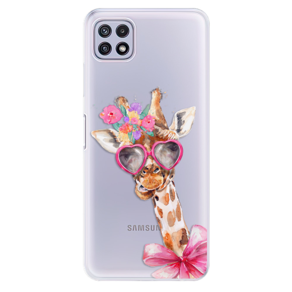 Odolné silikónové puzdro iSaprio - Lady Giraffe - Samsung Galaxy A22 5G