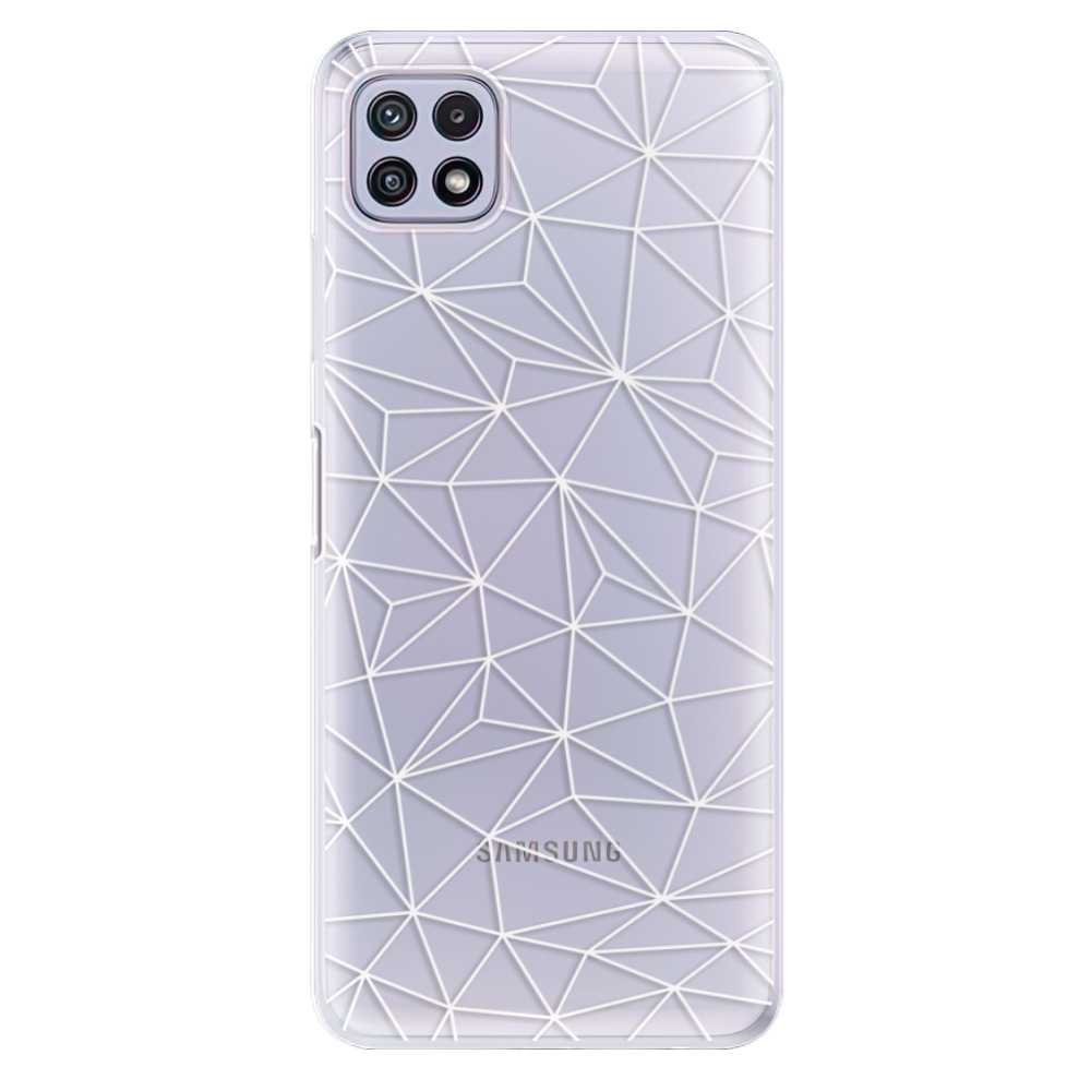 Odolné silikónové puzdro iSaprio - Abstract Triangles 03 - white - Samsung Galaxy A22 5G