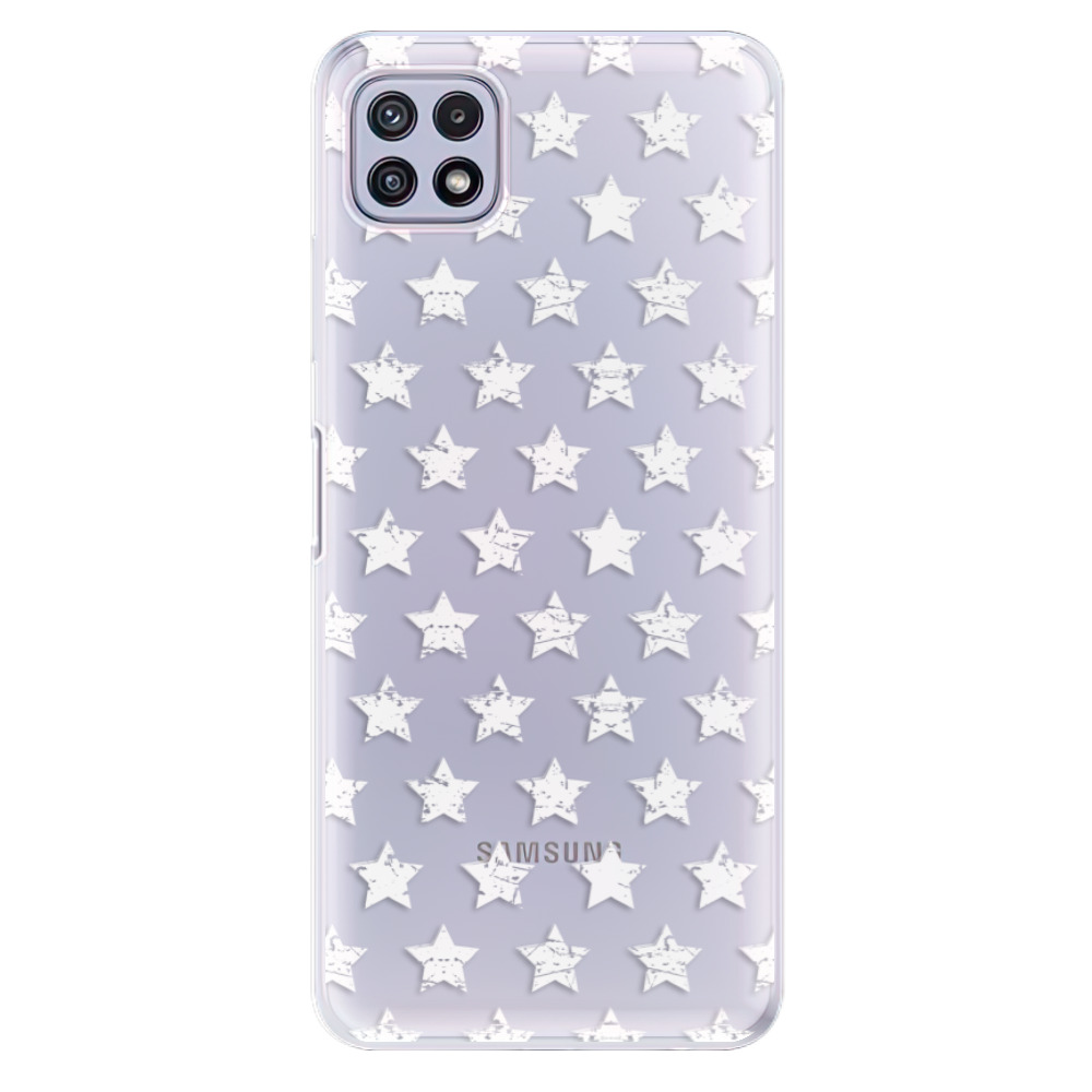 Odolné silikónové puzdro iSaprio - Stars Pattern - white - Samsung Galaxy A22 5G