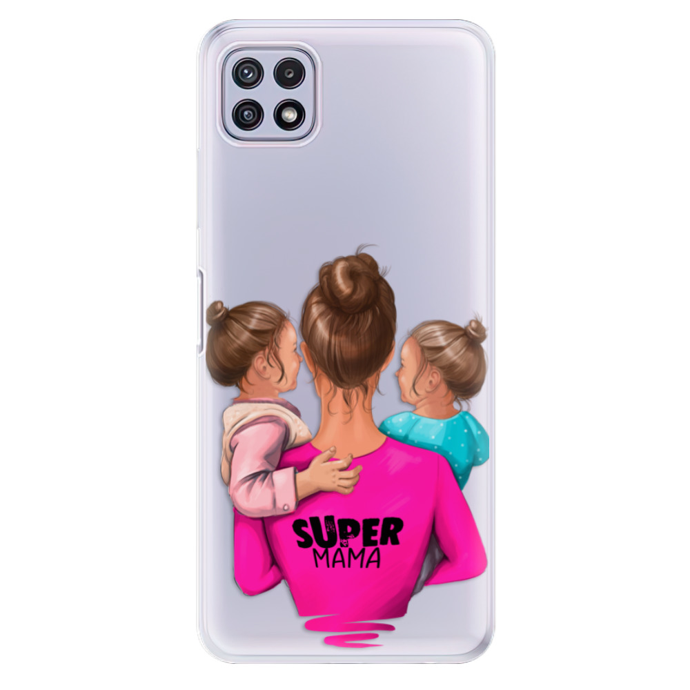 Odolné silikónové puzdro iSaprio - Super Mama - Two Girls - Samsung Galaxy A22 5G