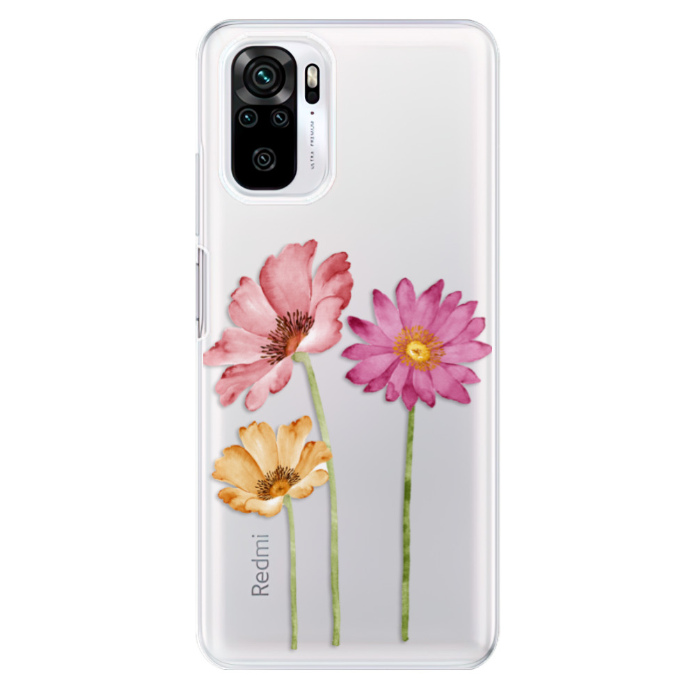 Odolné silikónové puzdro iSaprio - Three Flowers - Xiaomi Redmi Note 10 / Note 10S