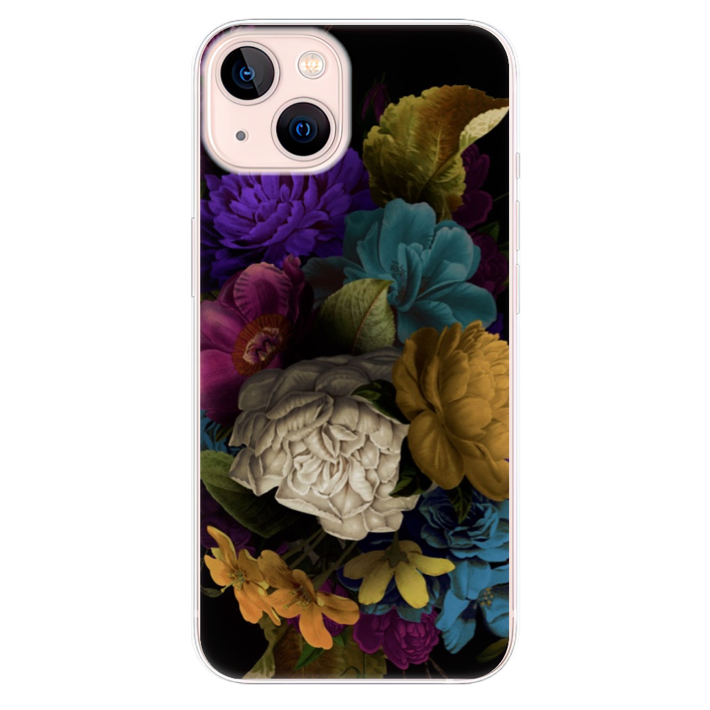 Odolné silikónové puzdro iSaprio - Dark Flowers - iPhone 13