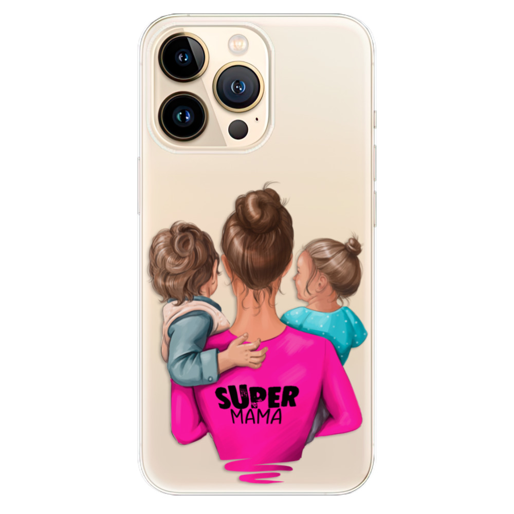 Odolné silikónové puzdro iSaprio - Super Mama - Boy and Girl - iPhone 13 Pro Max