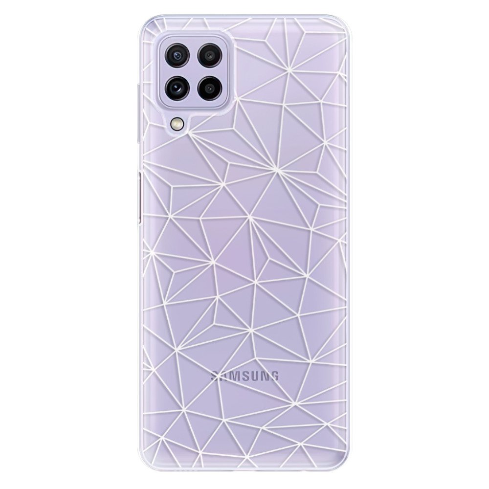 Odolné silikónové puzdro iSaprio - Abstract Triangles 03 - white - Samsung Galaxy A22