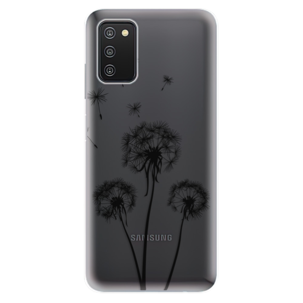 Odolné silikónové puzdro iSaprio - Three Dandelions - black - Samsung Galaxy A03s