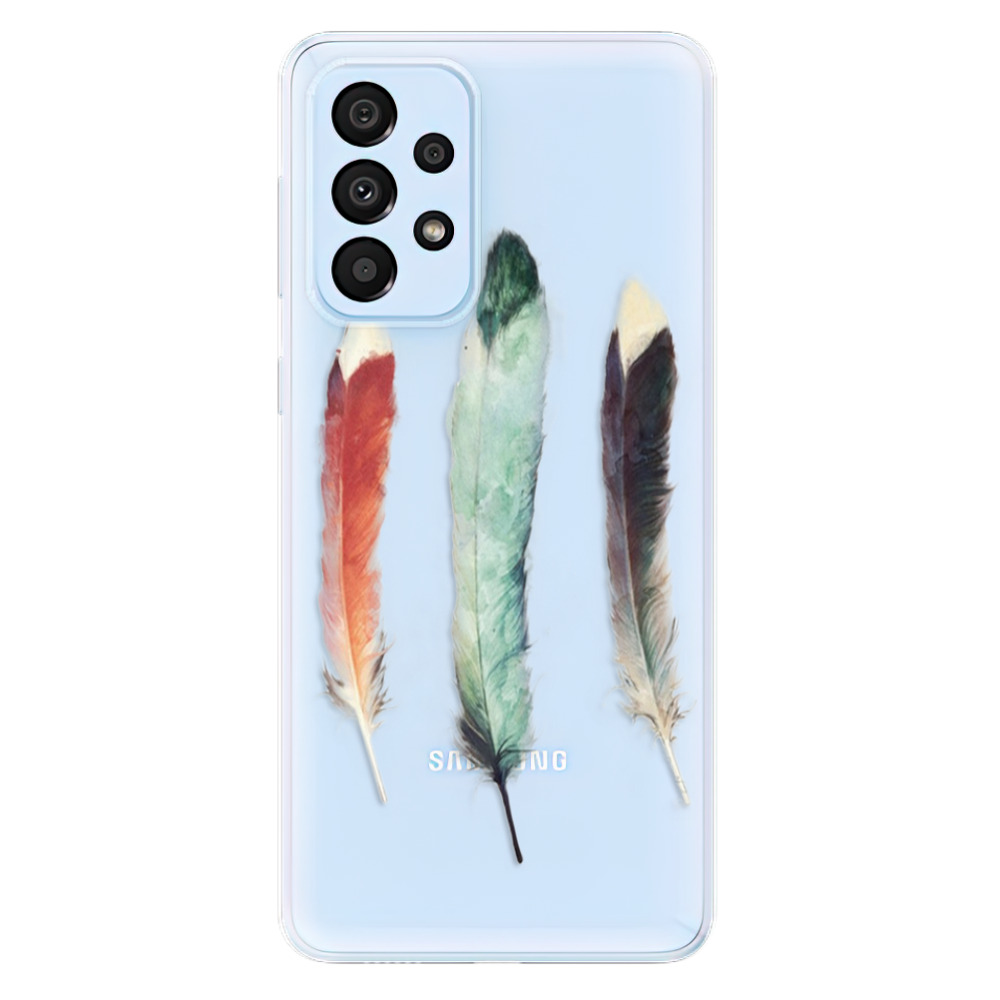 Odolné silikónové puzdro iSaprio - Three Feathers - Samsung Galaxy A33 5G