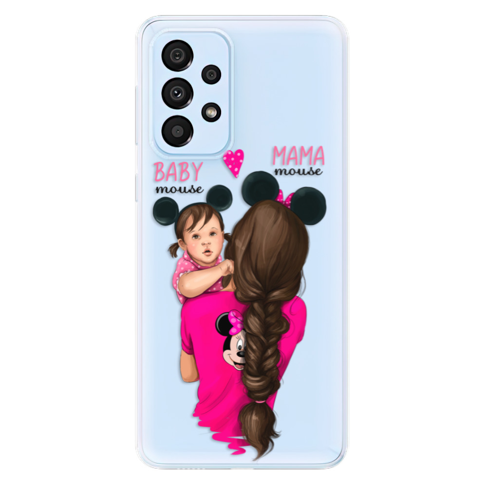 Odolné silikónové puzdro iSaprio - Mama Mouse Brunette and Girl - Samsung Galaxy A33 5G