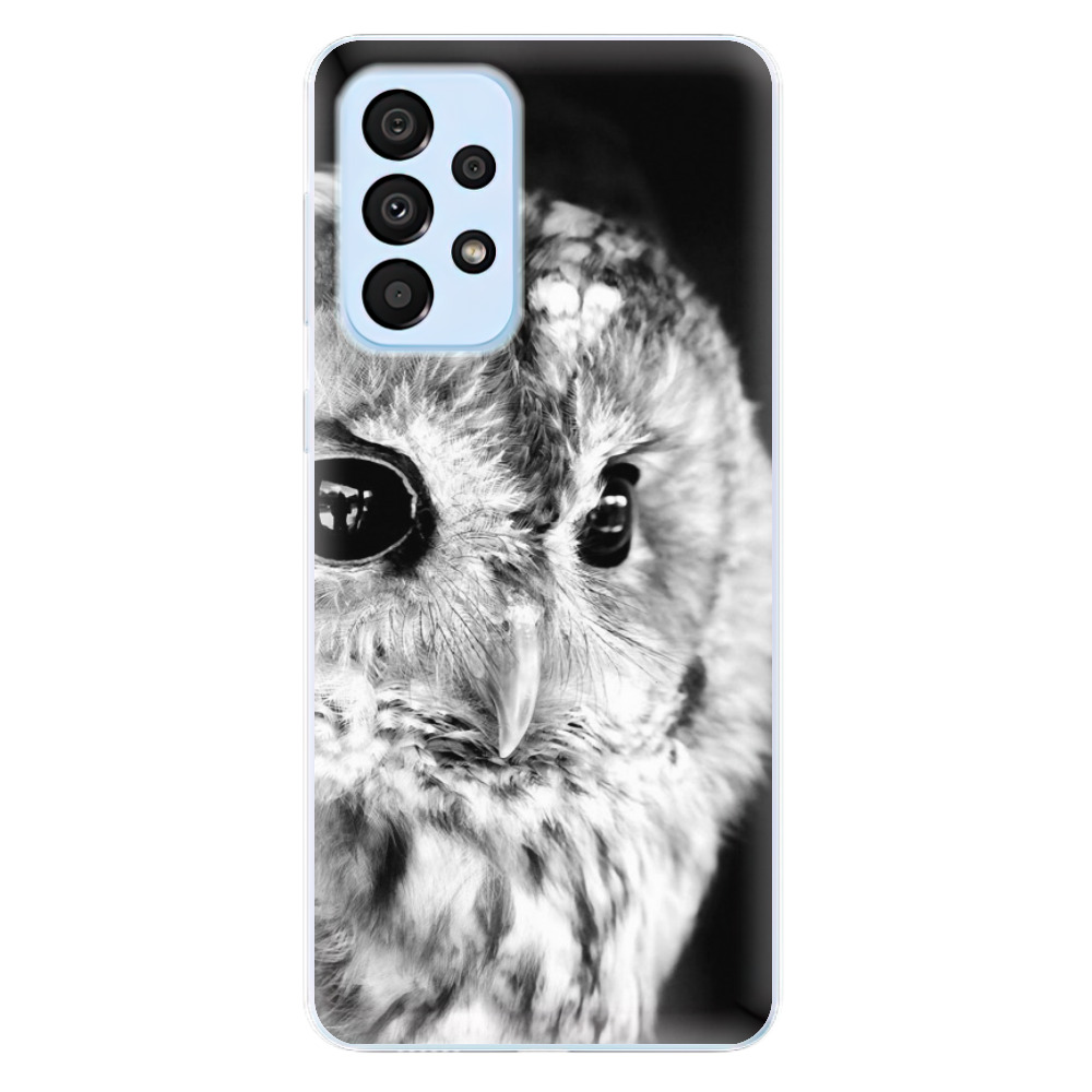 Odolné silikónové puzdro iSaprio - BW Owl - Samsung Galaxy A33 5G