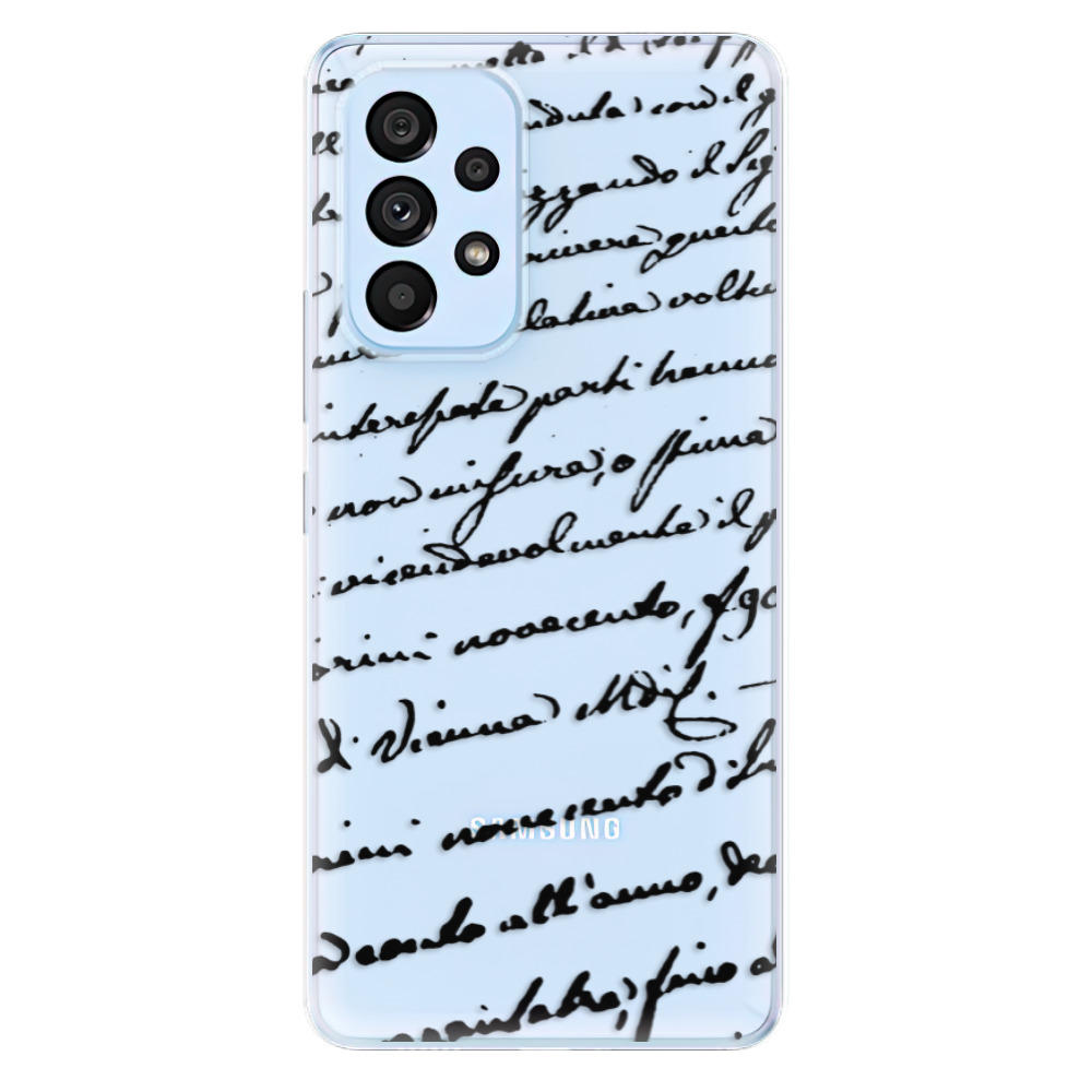 Odolné silikónové puzdro iSaprio - Handwriting 01 - black - Samsung Galaxy A53 5G