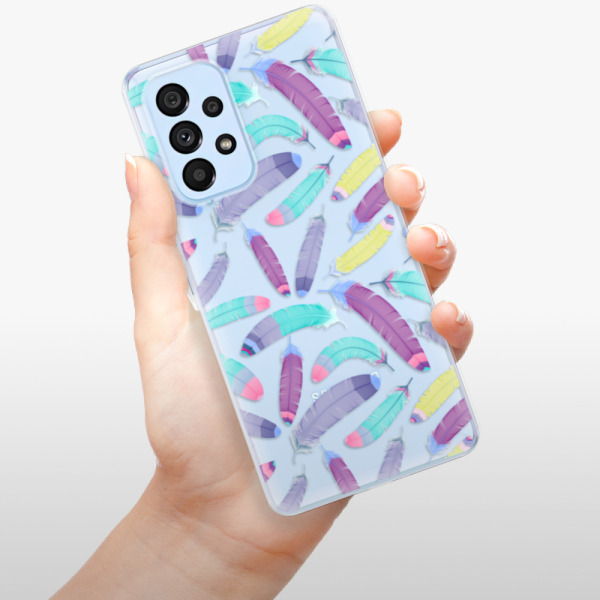 Odolné silikónové puzdro iSaprio - Feather Pattern 01 - Samsung Galaxy A73 5G