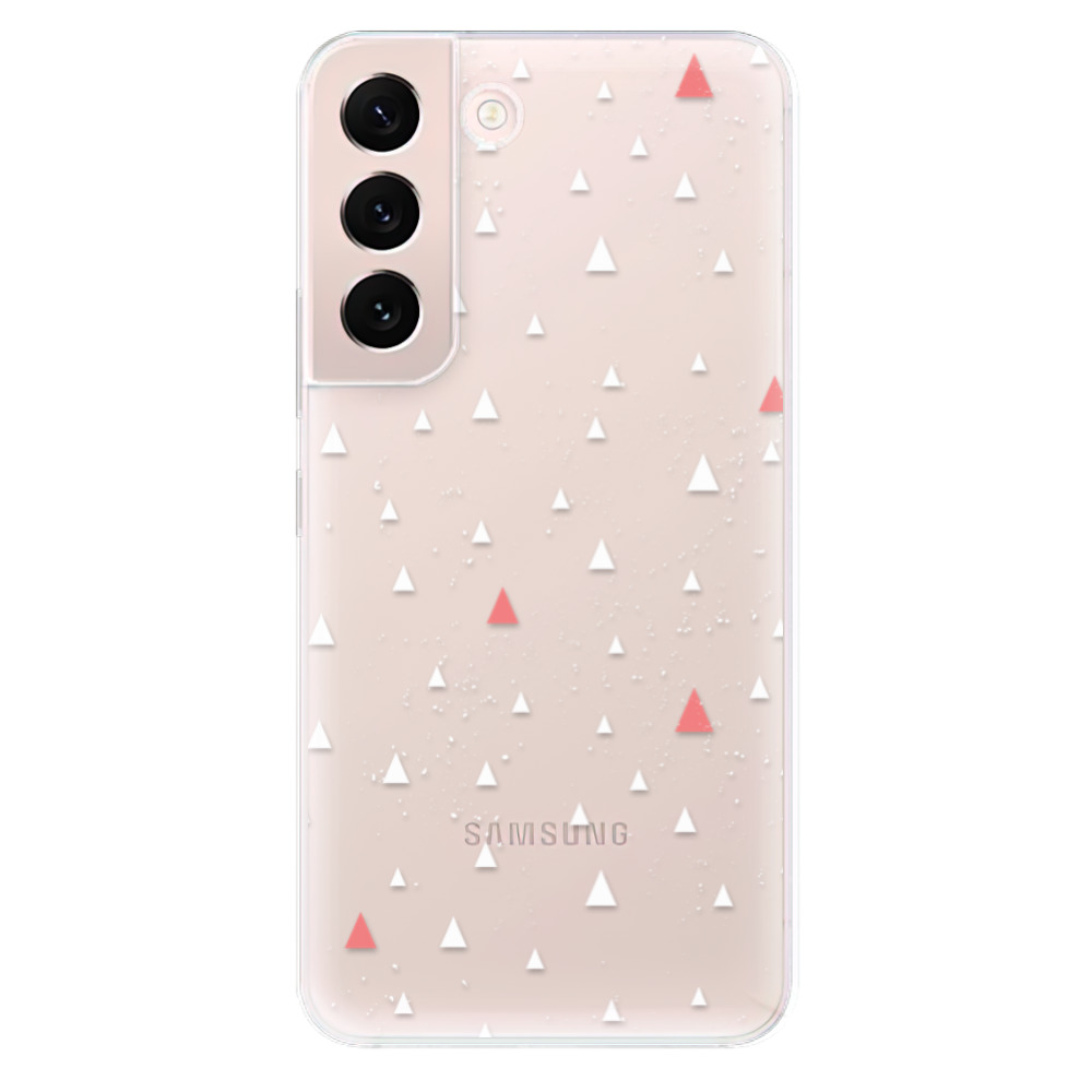 Odolné silikónové puzdro iSaprio - Abstract Triangles 02 - white - Samsung Galaxy S22 5G