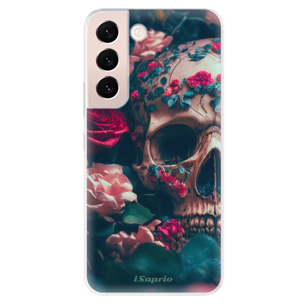 Odolné silikónové puzdro iSaprio - Skull in Roses - Samsung Galaxy S22 5G