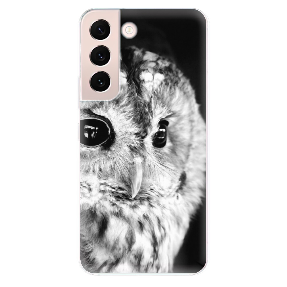 Odolné silikónové puzdro iSaprio - BW Owl - Samsung Galaxy S22+ 5G