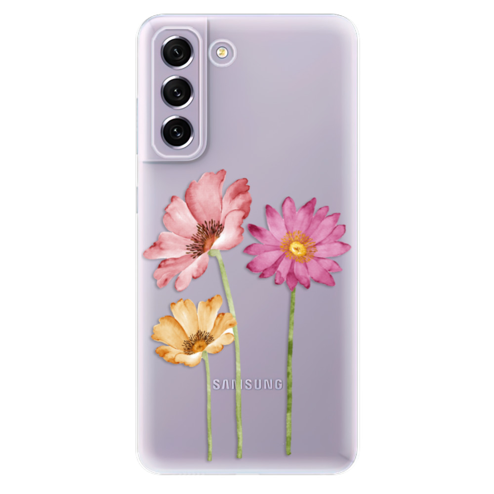 Odolné silikónové puzdro iSaprio - Three Flowers - Samsung Galaxy S21 FE 5G