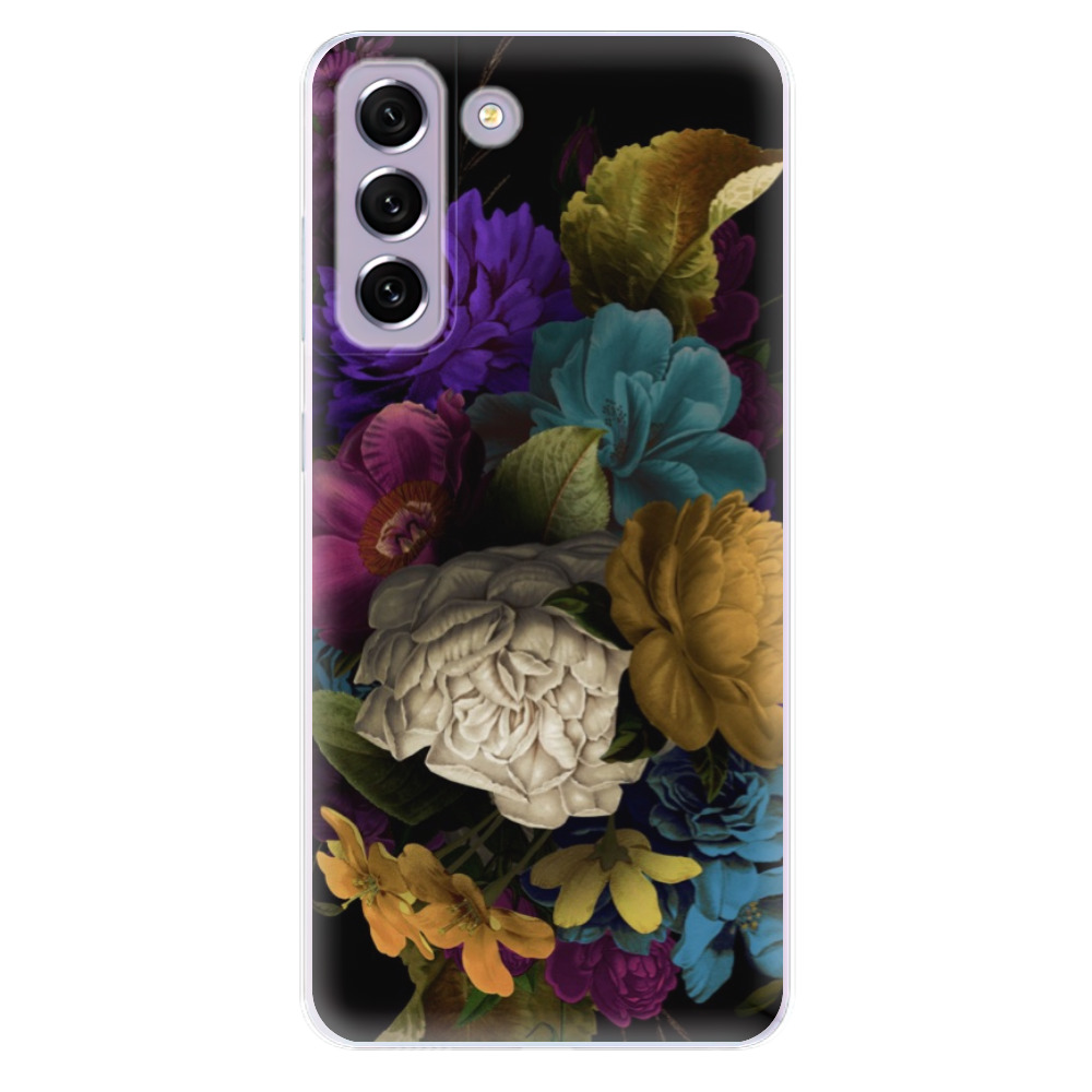 Odolné silikónové puzdro iSaprio - Dark Flowers - Samsung Galaxy S21 FE 5G