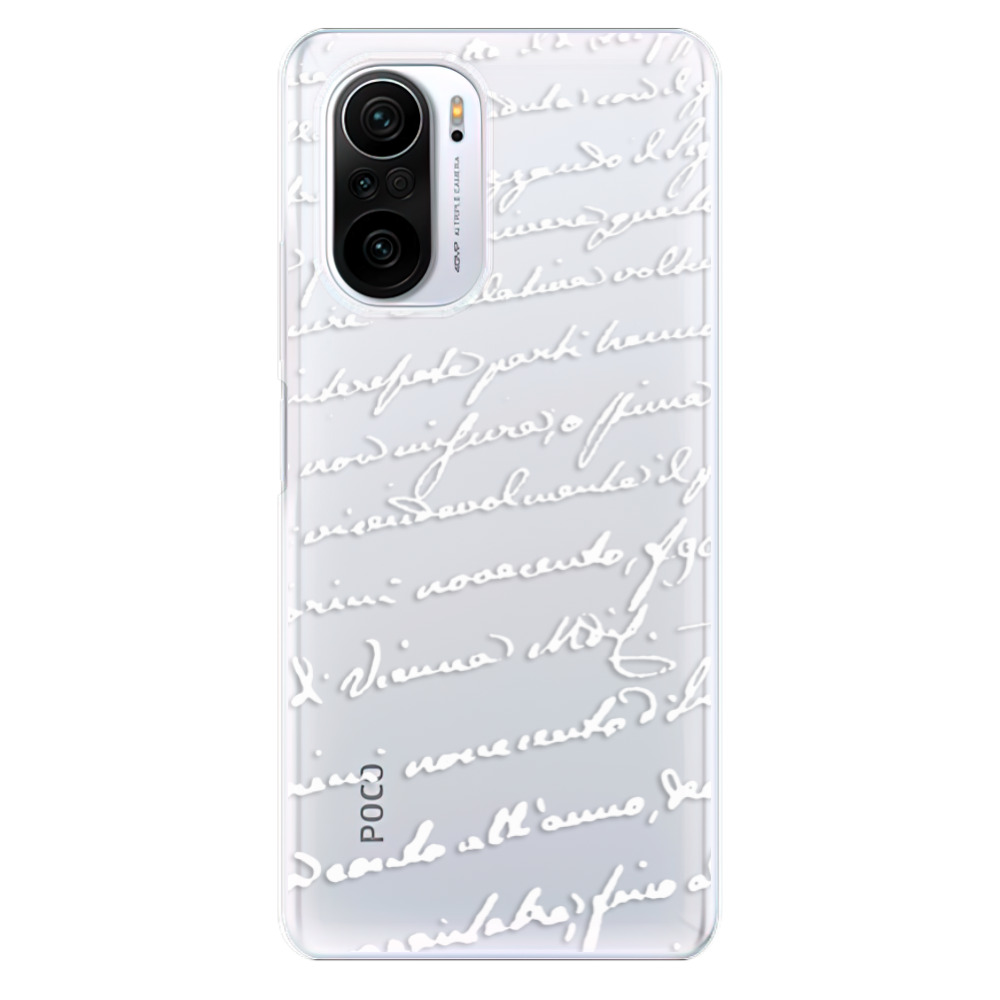 Odolné silikónové puzdro iSaprio - Handwriting 01 - white - Xiaomi Poco F3