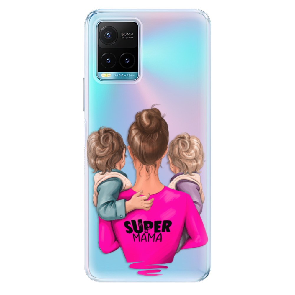 Odolné silikónové puzdro iSaprio - Super Mama - Two Boys - Vivo Y21 / Y21s / Y33s