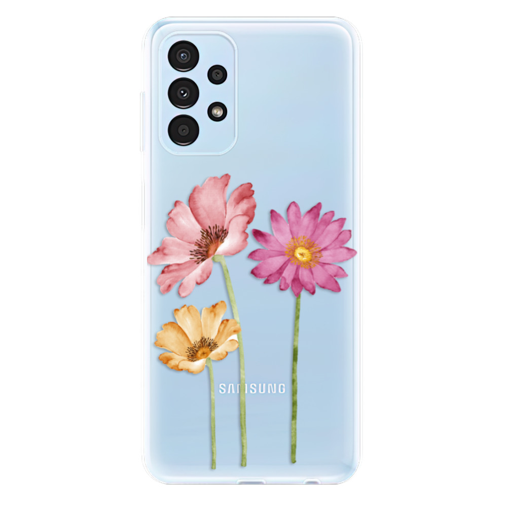 Odolné silikónové puzdro iSaprio - Three Flowers - Samsung Galaxy A13