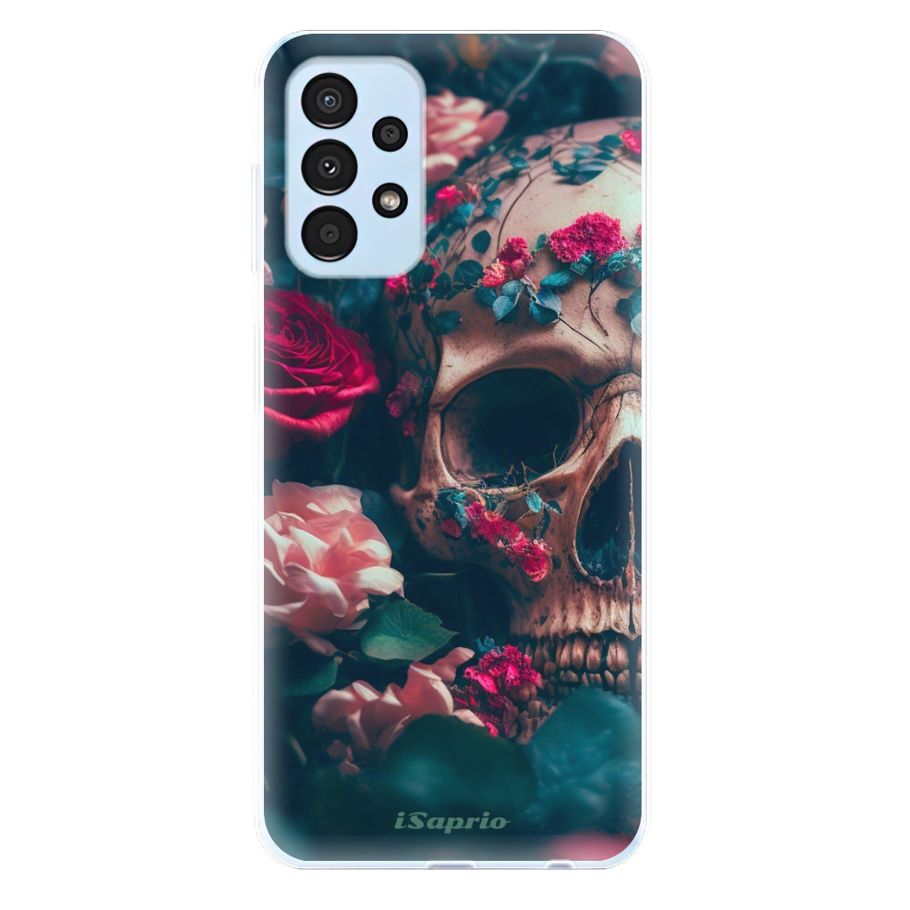 Odolné silikónové puzdro iSaprio - Skull in Roses - Samsung Galaxy A13