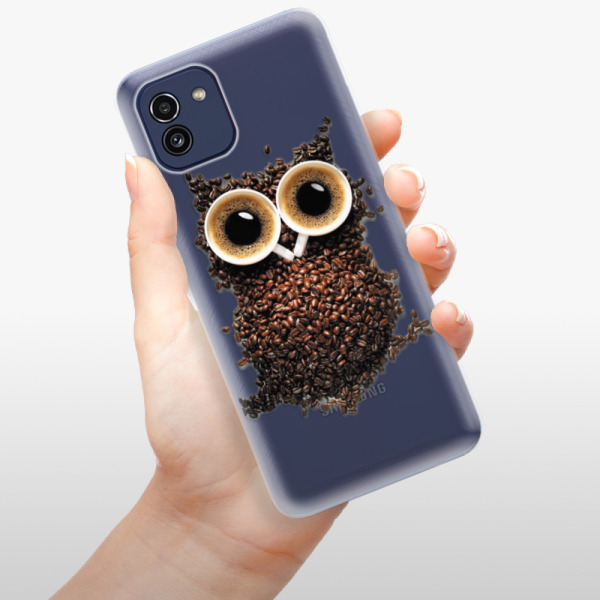 Odolné silikónové puzdro iSaprio - Owl And Coffee - Samsung Galaxy A03