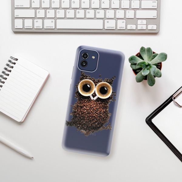 Odolné silikónové puzdro iSaprio - Owl And Coffee - Samsung Galaxy A03