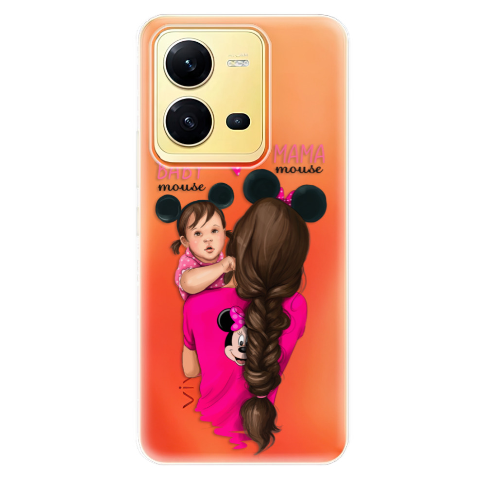 Odolné silikónové puzdro iSaprio - Mama Mouse Brunette and Girl - Vivo X80 Lite 5G