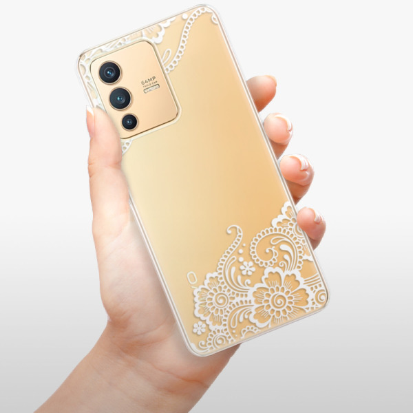 Odolné silikónové puzdro iSaprio - White Lace 02 - Vivo V23 5G