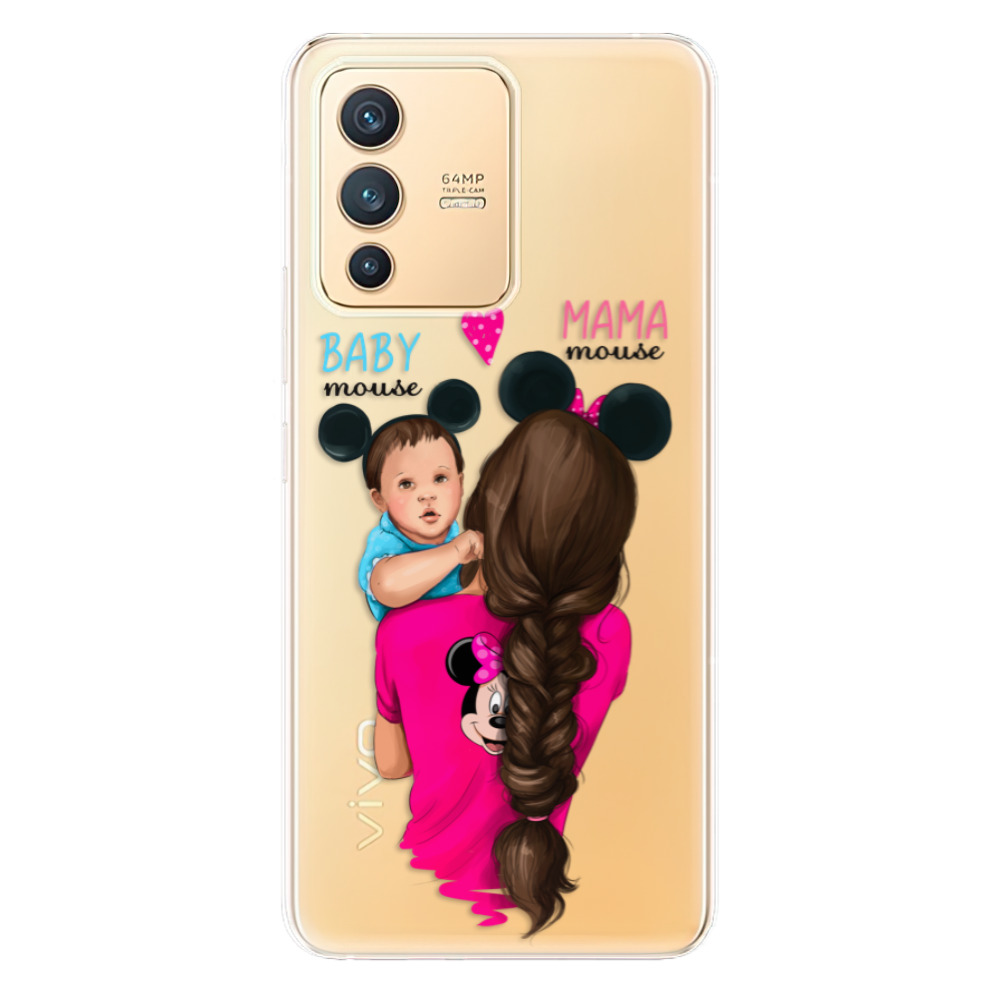 Odolné silikónové puzdro iSaprio - Mama Mouse Brunette and Boy - Vivo V23 5G