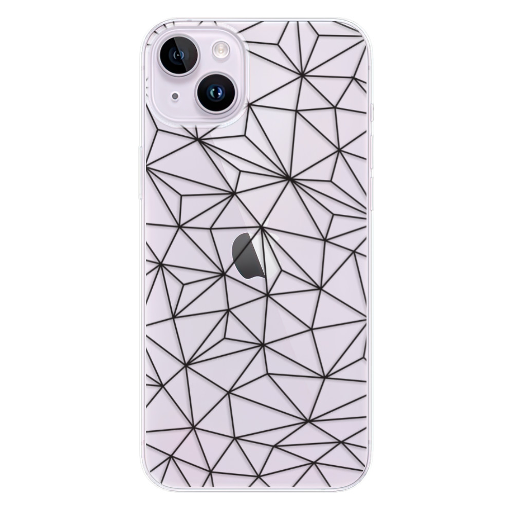 Odolné silikónové puzdro iSaprio - Abstract Triangles 03 - black - iPhone 14 Plus
