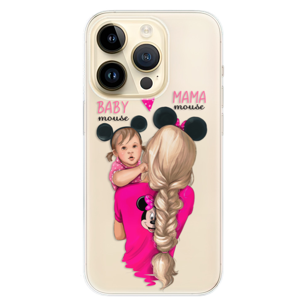 Odolné silikónové puzdro iSaprio - Mama Mouse Blond and Girl - iPhone 14 Pro
