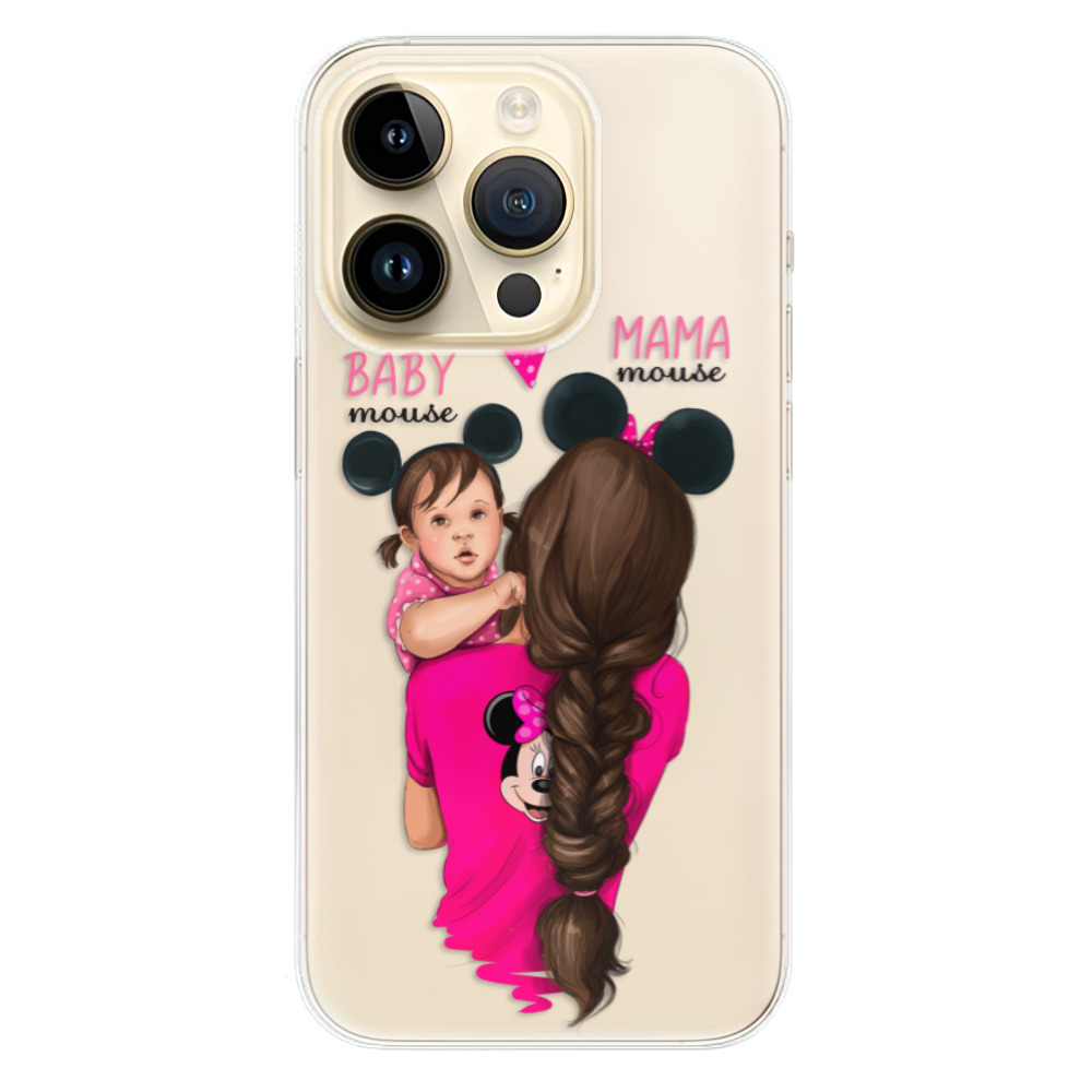 Odolné silikónové puzdro iSaprio - Mama Mouse Brunette and Girl - iPhone 14 Pro