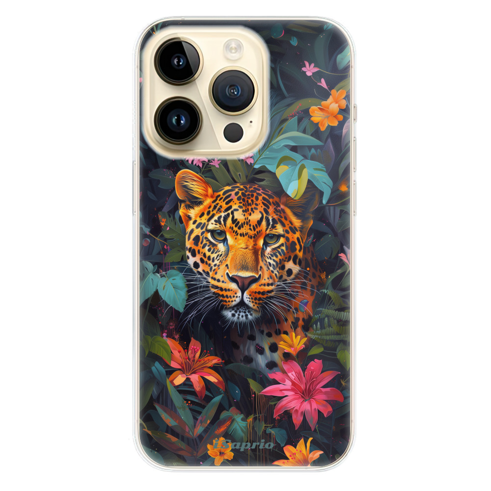 Odolné silikónové puzdro iSaprio - Flower Jaguar - iPhone 14 Pro