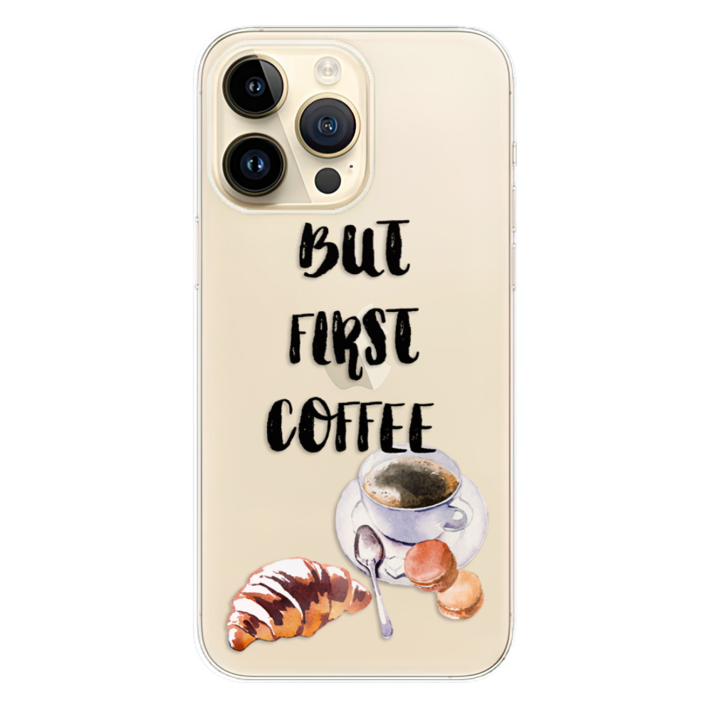 Odolné silikónové puzdro iSaprio - First Coffee - iPhone 14 Pro Max