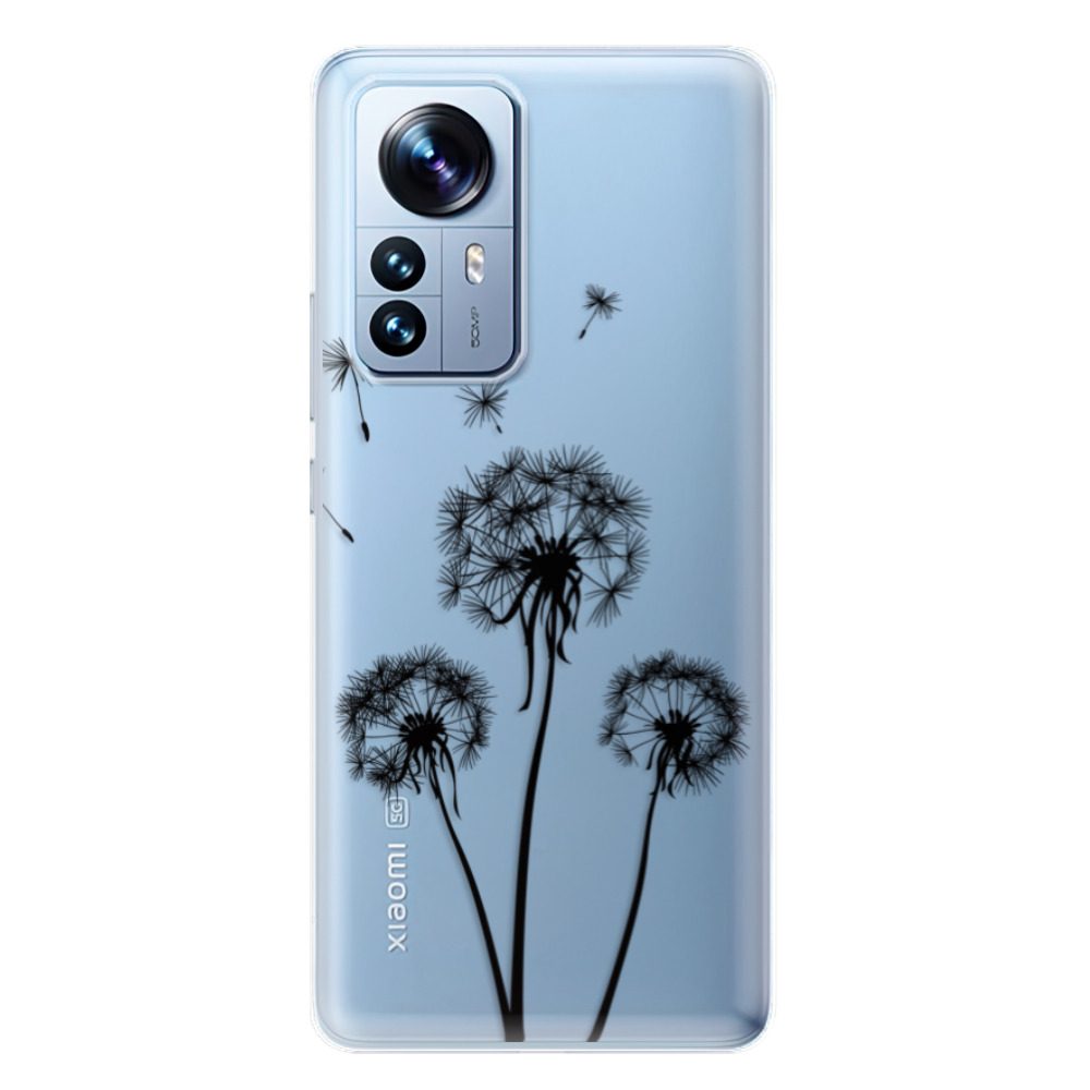 Odolné silikónové puzdro iSaprio - Three Dandelions - black - Xiaomi 12 Pro