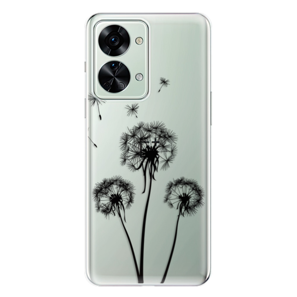 Odolné silikónové puzdro iSaprio - Three Dandelions - black - OnePlus Nord 2T 5G